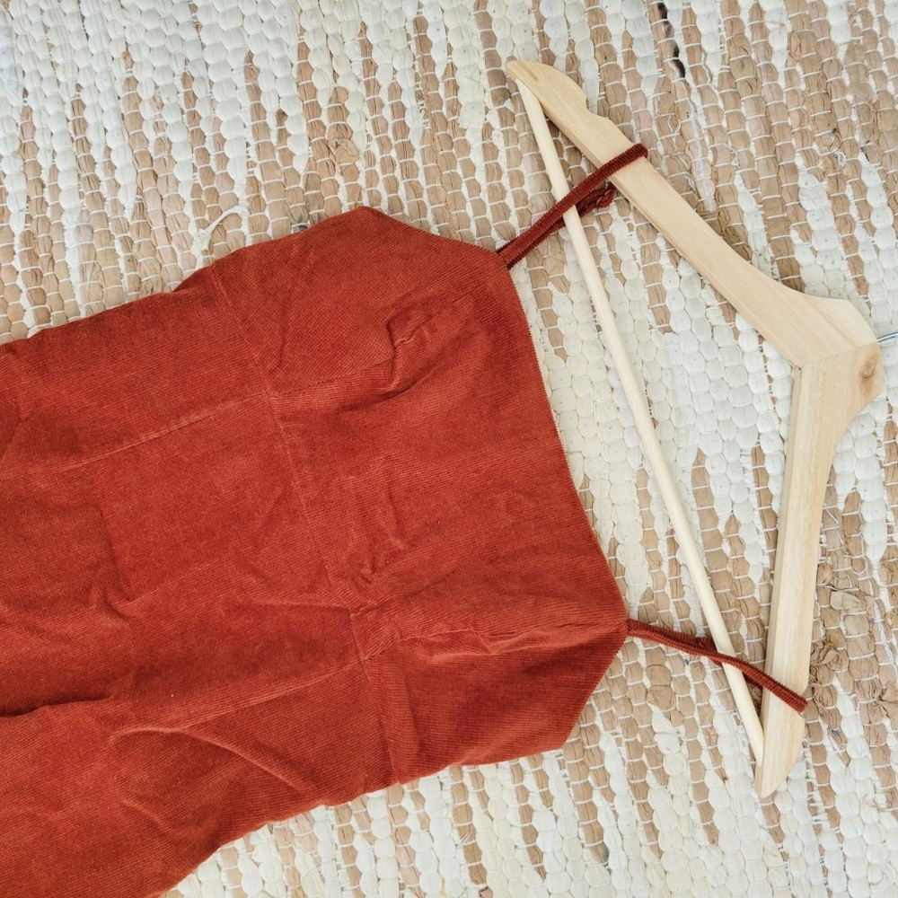 Rust Corduroy Mini Dress